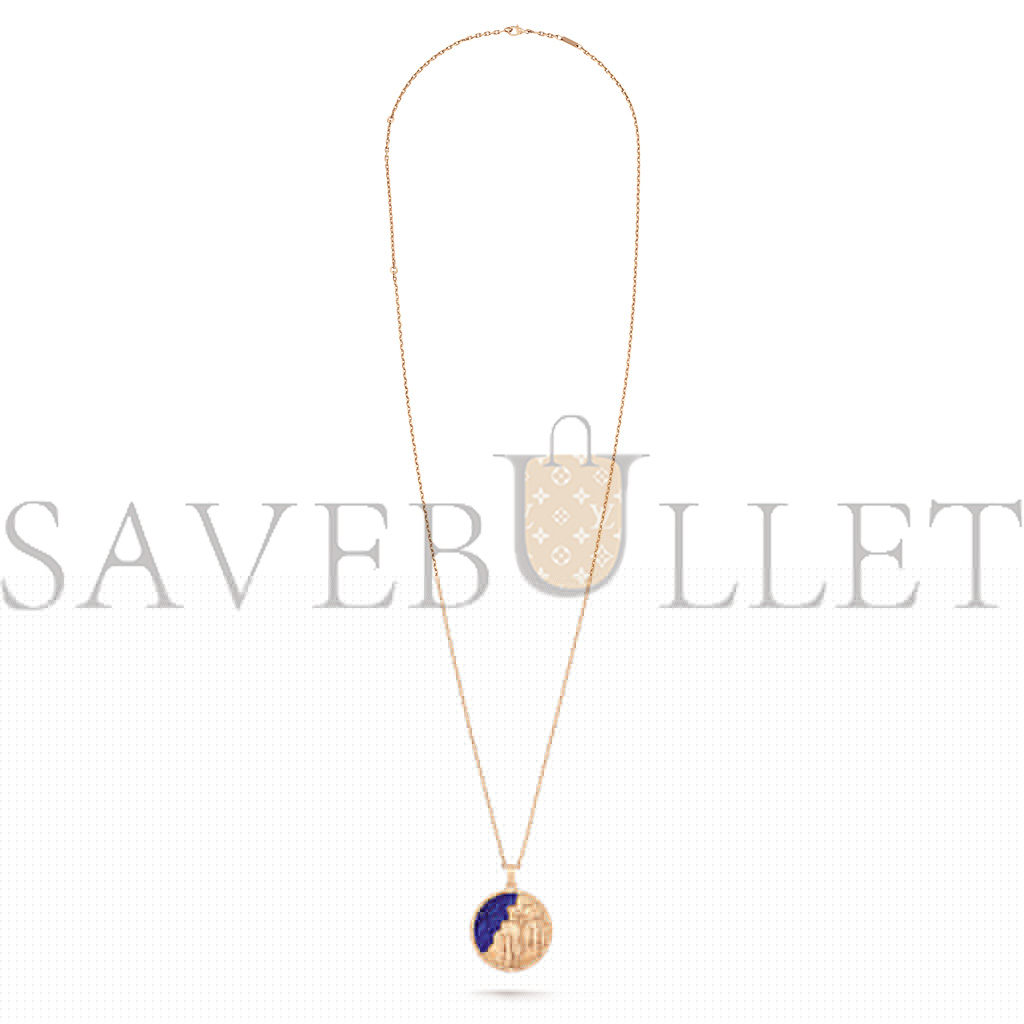 VAN CLEEF ARPELS ZODIAQUE LONG NECKLACE GEMINORUM (GEMINI) - ROSE GOLD, LAPIS LAZULI    VCARP9RD00